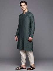 Men Woven Design Geometric Kurta - Inddus.com