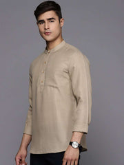 Mens Solid Short Kurta with Pocket - Inddus.com