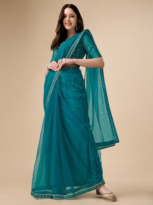 Mukaish Detailed Net Saree