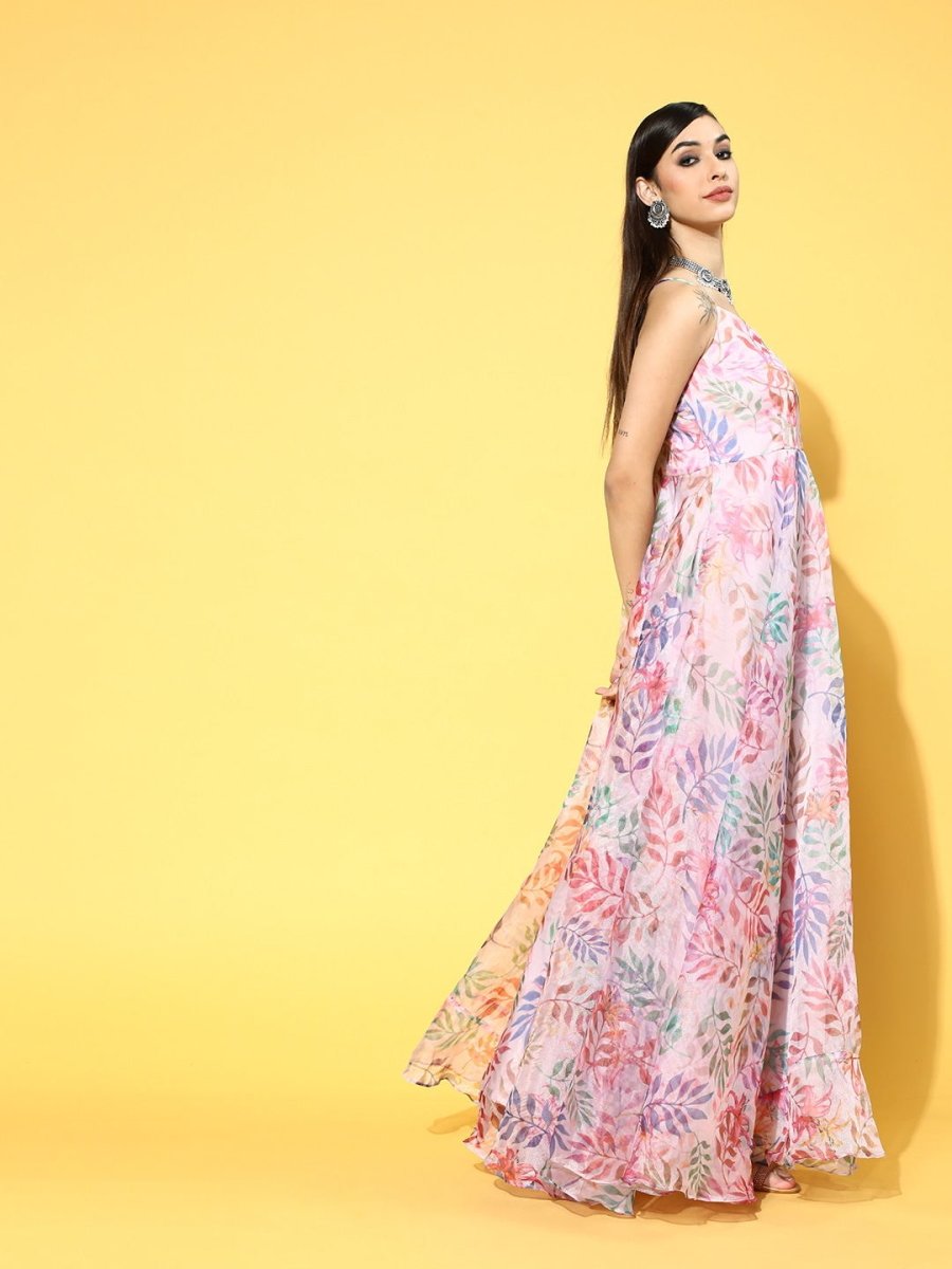 Multicolor Nylon Partywear Tribal Dresses - Inddus.com