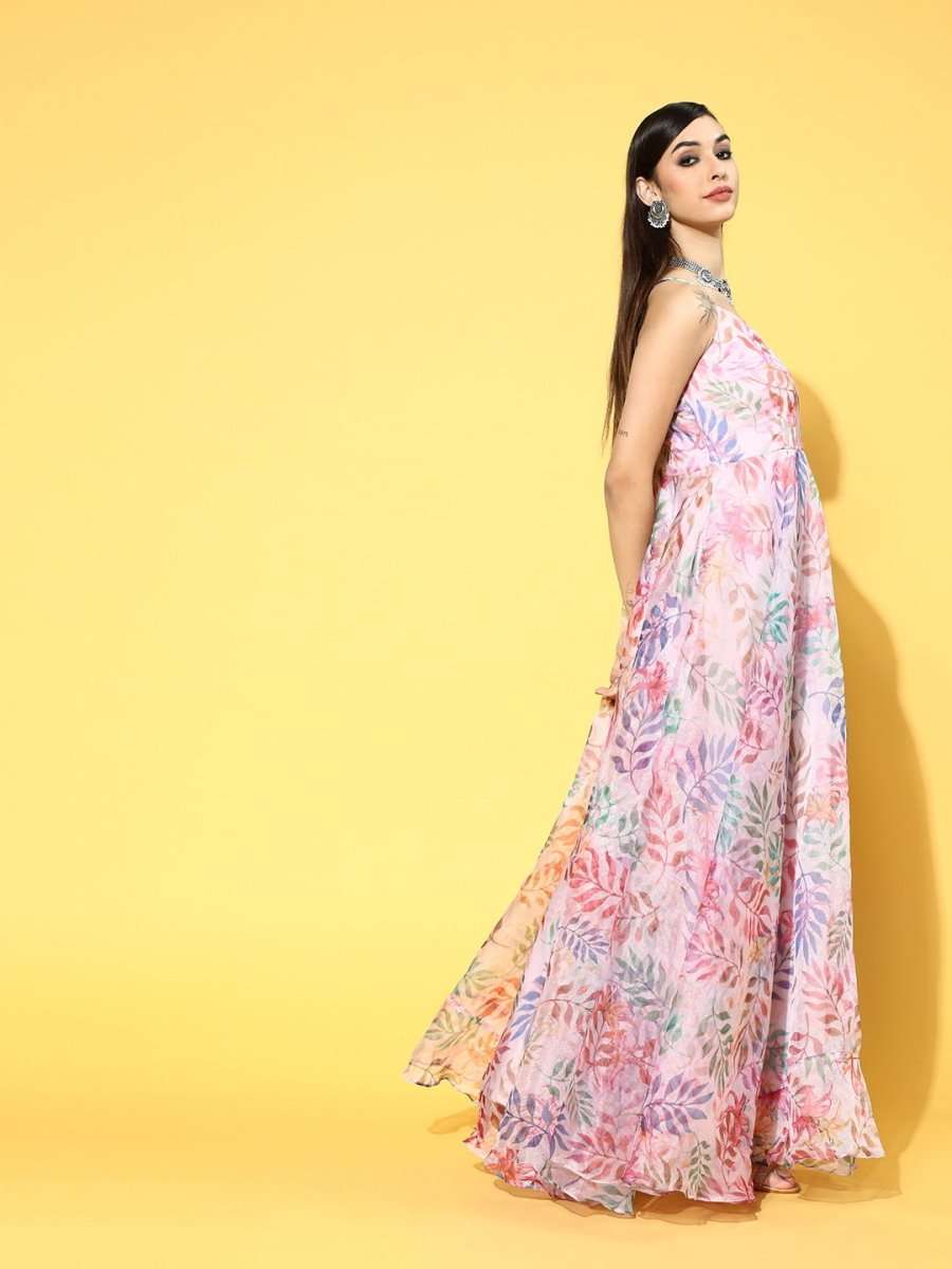 Multicolor Nylon Partywear Tribal Dresses - Inddus.com