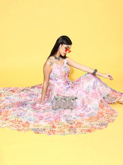 Multicolor Nylon Partywear Tribal Dresses - Inddus.com