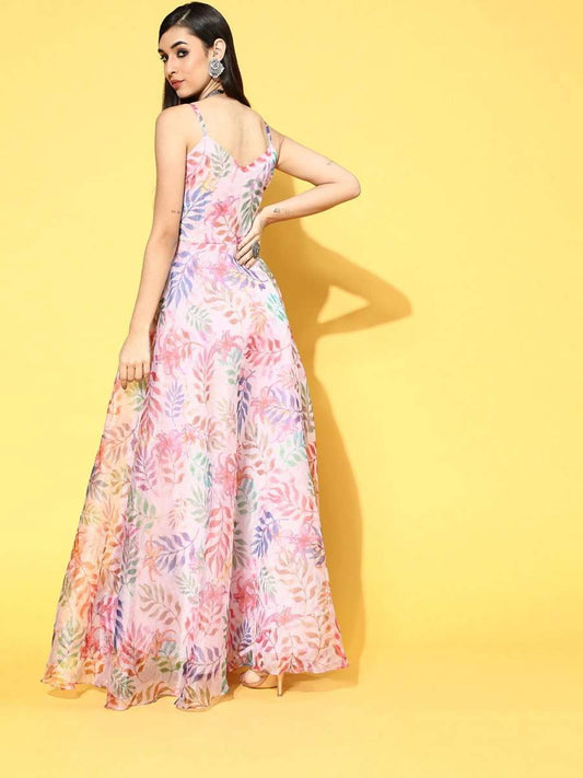 Multicolor Nylon Partywear Tribal Dresses - Inddus.com