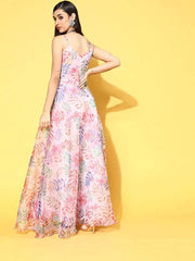 Multicolor Nylon Partywear Tribal Dresses - Inddus.com