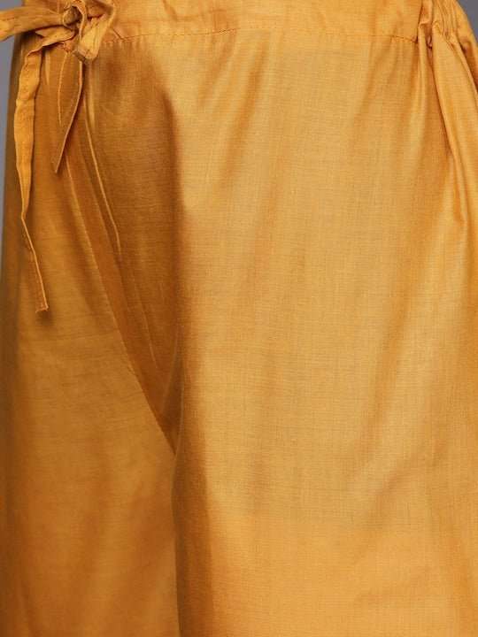 Mustard & Beige Printed Woven Pashmina Winter Wear Unstitched Dress Material - Inddus.com