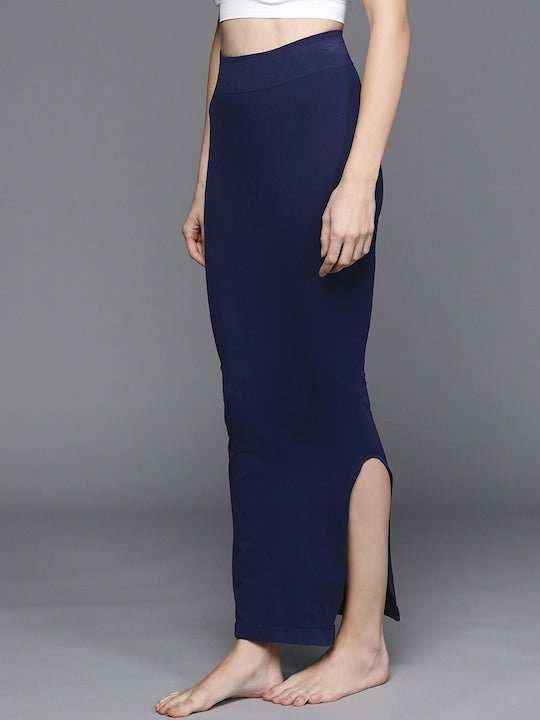 Navy Blue Seamless Saree Shapewear - Inddus.com