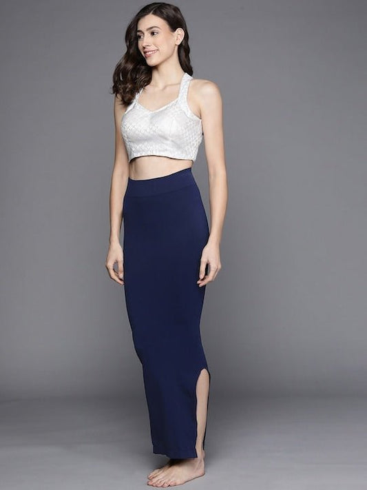 Navy Blue Seamless Saree Shapewear - Inddus.com