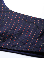 Navy Blue Silk Blend Co-Ords - Inddus.com