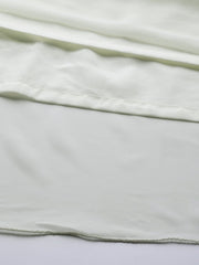 Off White Floral Print Georgette Ethnic Maxi Dress - Inddus.com