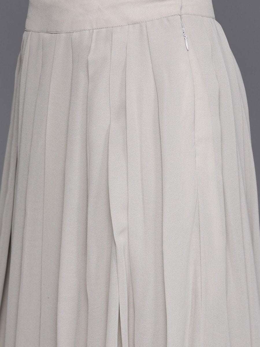Off White Net Embroidered Sharara Suit - Inddus.com