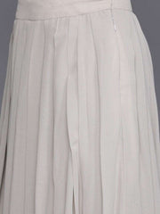 Off White Net Embroidered Sharara Suit - Inddus.com