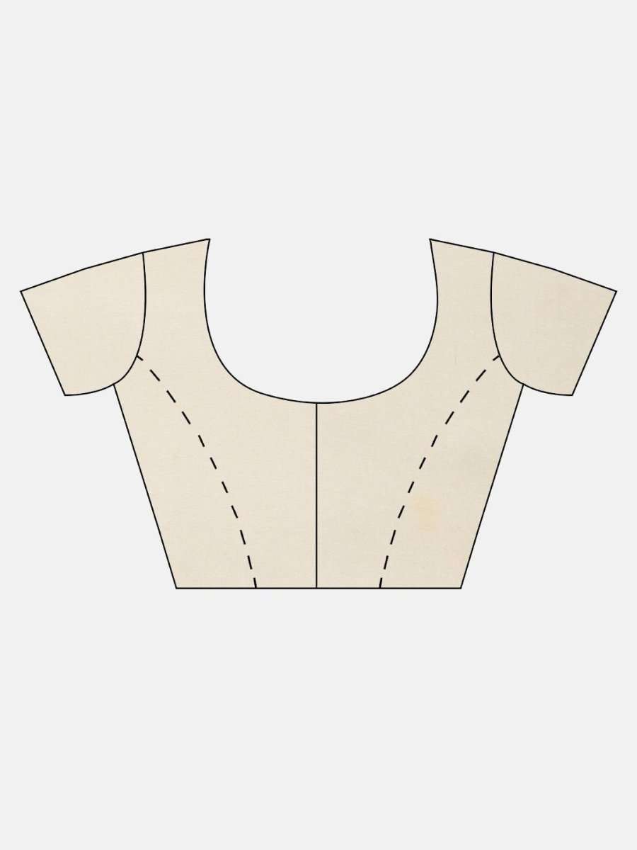 Off-White & Pink Silk Blend Woven Design Saree - inddus-us