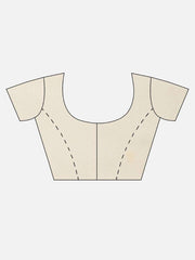 Off-White & Pink Silk Blend Woven Design Saree - inddus-us