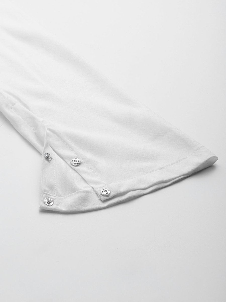 Orange Striped Kurta with Churidar - Inddus.com