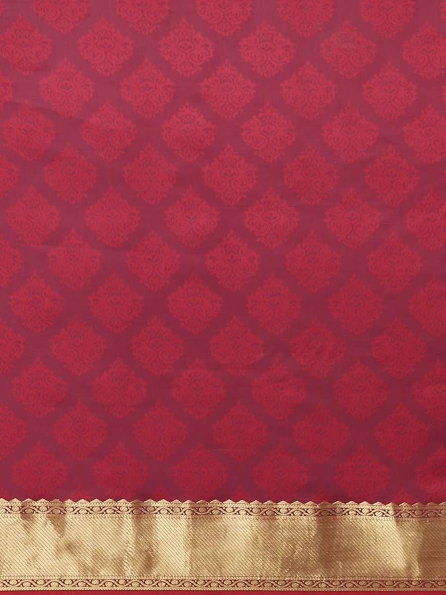 Pink and Purple Dual Tone Zari Woven Banarasi Saree - Inddus.com