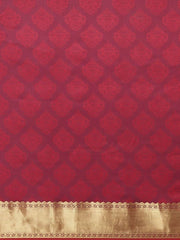 Pink and Purple Dual Tone Zari Woven Banarasi Saree - Inddus.com