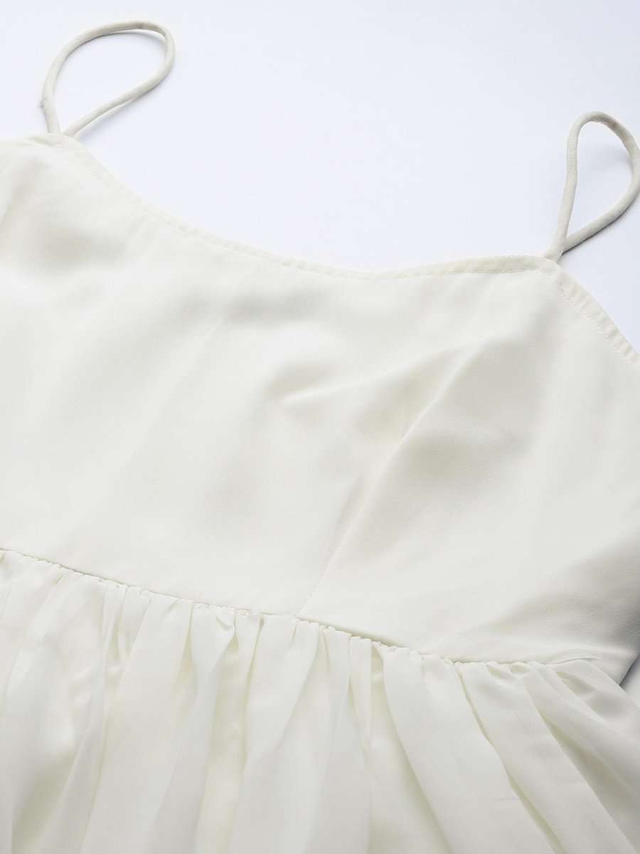 Pink and White Embroidered Flared Gown - Inddus.com