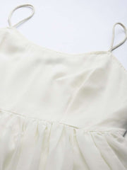 Pink and White Embroidered Flared Gown - Inddus.com