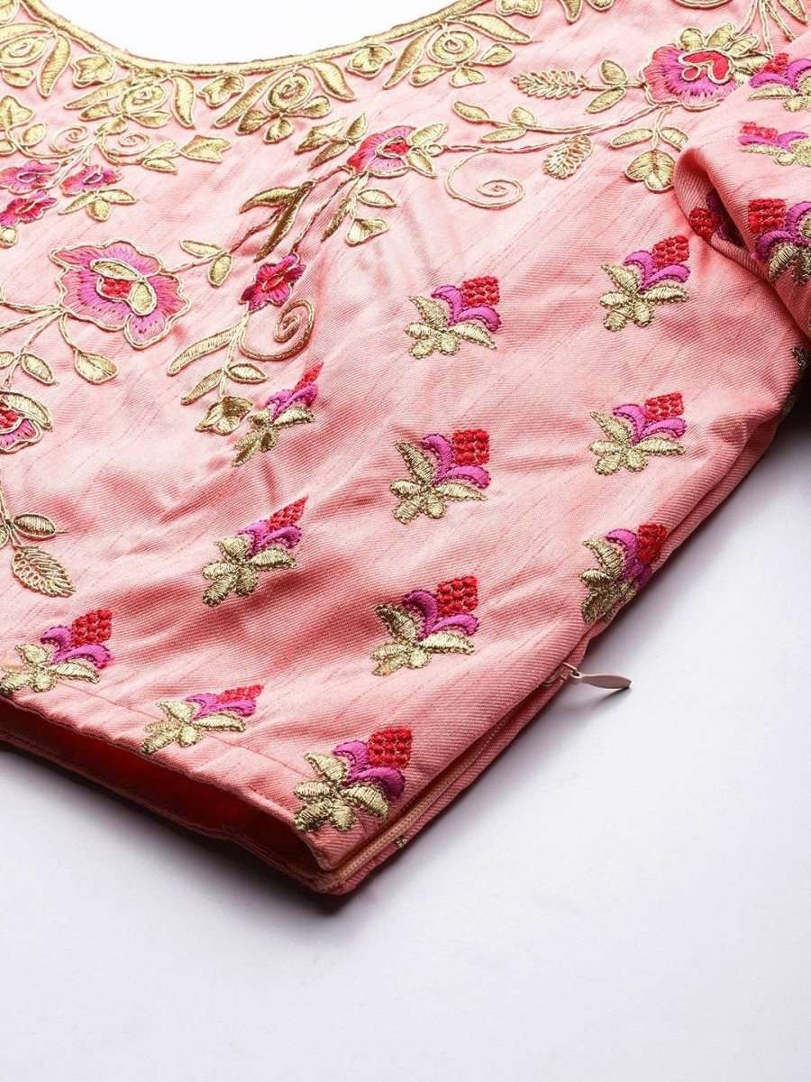 Pink Embroidered Lehenga Choli - inddus-us