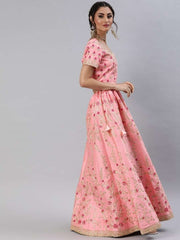 Pink Embroidered Lehenga Choli - inddus-us