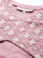 Pink Embroidered Semi-Stitched Lehenga & Unstitched Blouse With Dupatta - Inddus.com