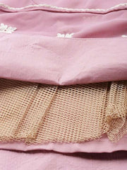 Pink Embroidered Semi-Stitched Lehenga & Unstitched Blouse With Dupatta - Inddus.com