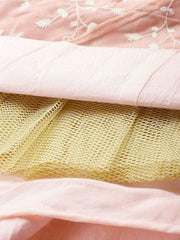 Pink Embroidered Semi-Stitched Lehenga & Unstitched Blouse With Dupatta - Inddus.com