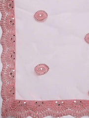 Pink Embroidered Semi-Stitched Lehenga with Unstitched Blouse & Dupatta - Inddus.com