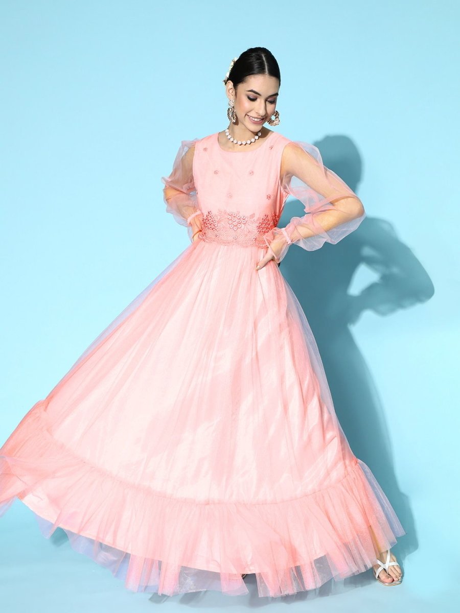 Floral net dress sale