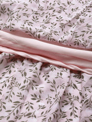 Pink & Grey Floral Print Georgette Ethnic Maxi Dress - Inddus.com