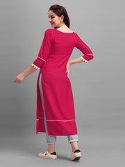 Pink Laced Kurta - Inddus.com