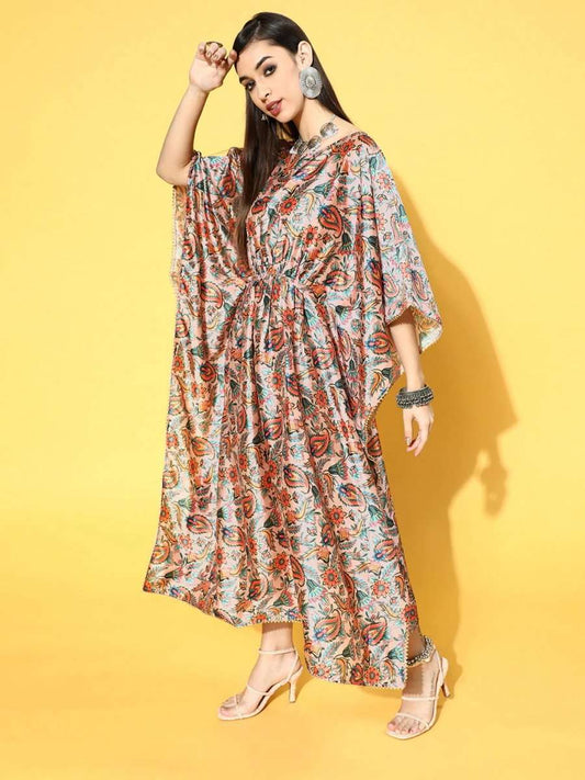 Pink Polyester Wedding Floral Dresses - Inddus.com