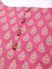 Pink Woven Design Banarasi Cotton Unstitched Dress Material - Inddus.com