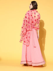 Pink Yoke TieUp Kaftan Kurta - inddus-us