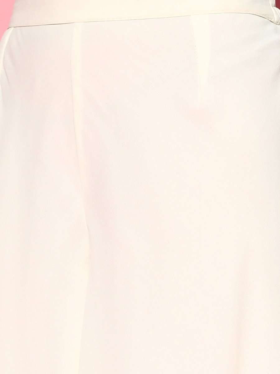 Pista Green Paisley Woven Kurta with Palazzo and Net Dupatta - Inddus.com