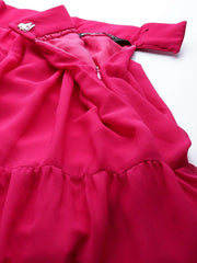 PowderBlue and magenta Organza Co-Ords - Inddus.com