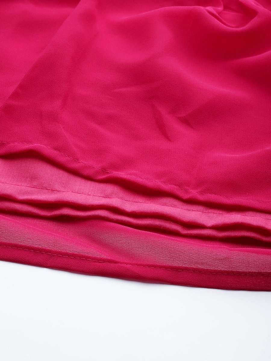 PowderBlue and magenta Organza Co-Ords - Inddus.com