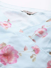 PowderBlue and magenta Organza Co-Ords - Inddus.com