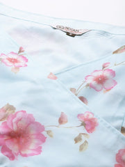 PowderBlue and magenta Organza Co-Ords - Inddus.com