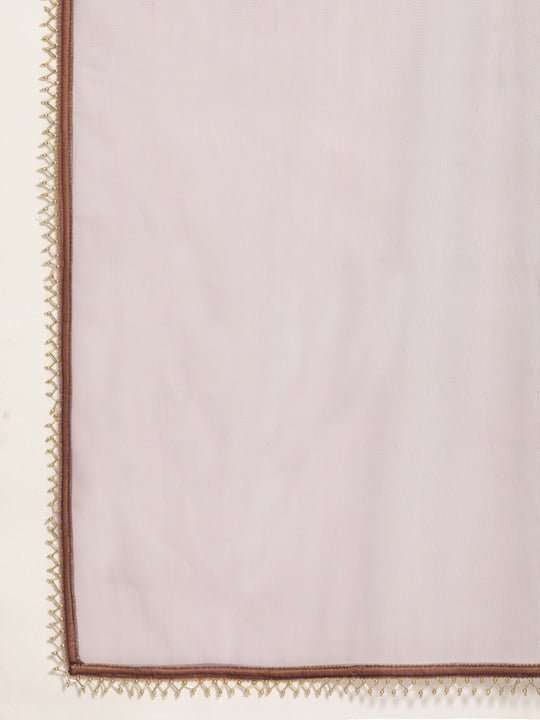 Purple Embroidered Semi-Stitched Lehenga & Unstitched Blouse With Dupatta - Inddus.com