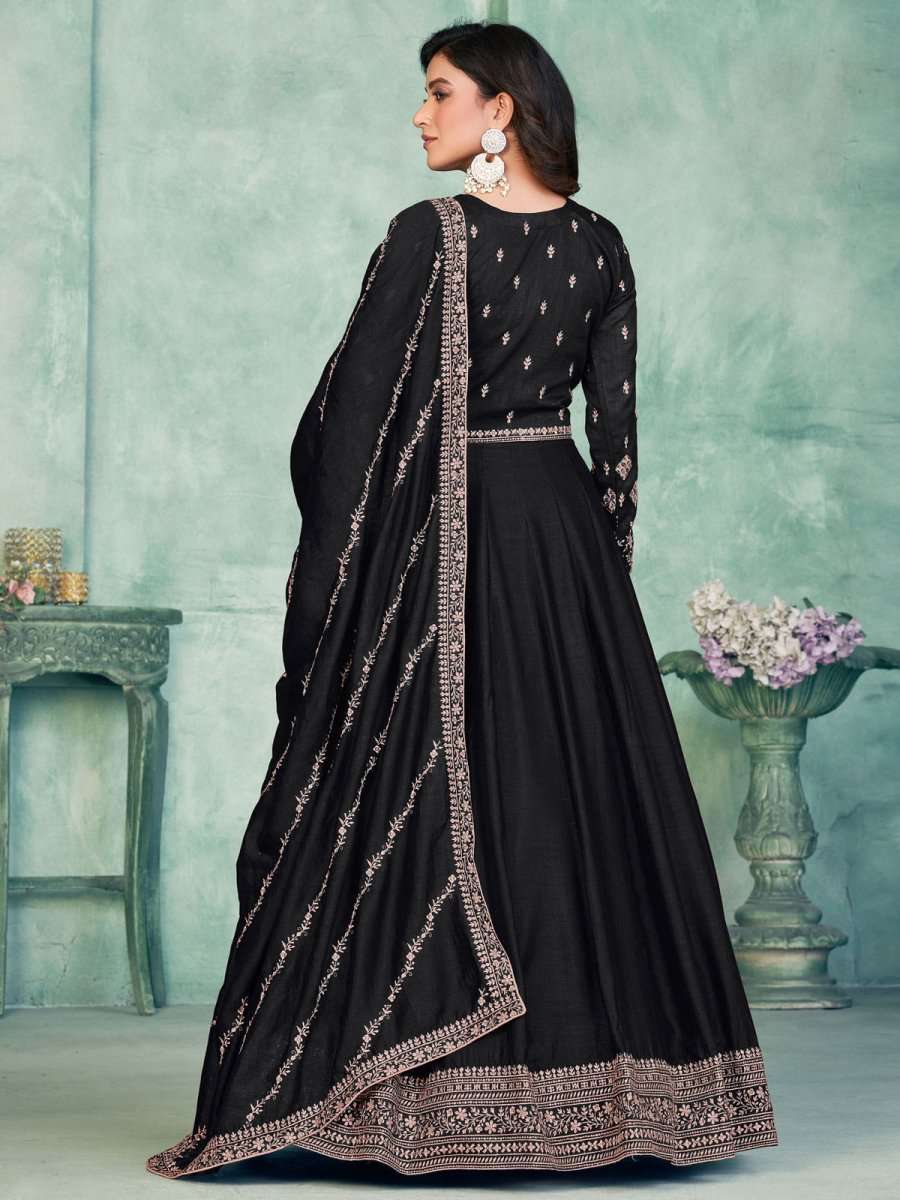 Purple Georgette Festive-Wear Anarkali-Suit - Inddus.com