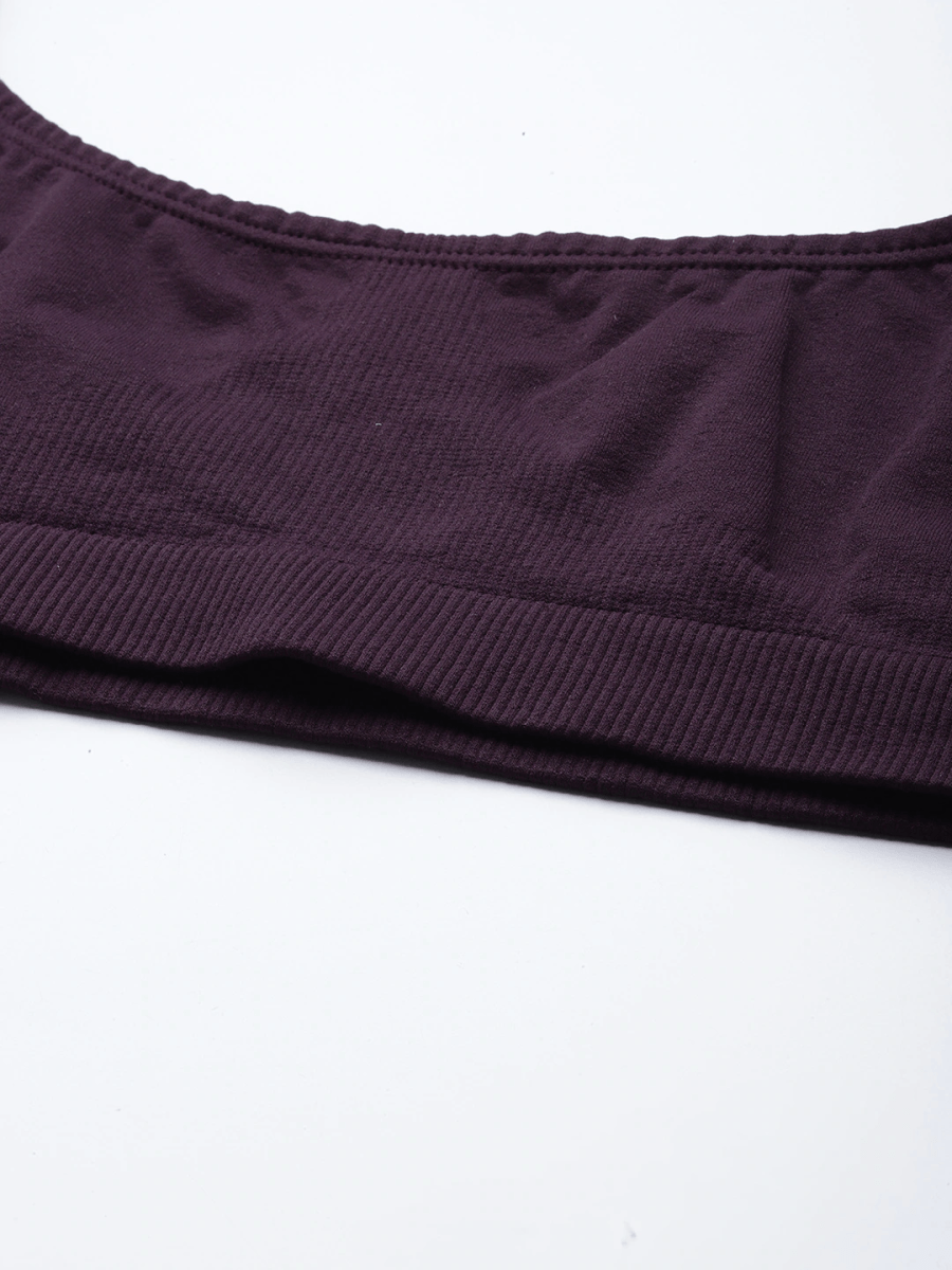 PURPLE NON WIRED NON PADDED SPORT BRA - Inddus.com