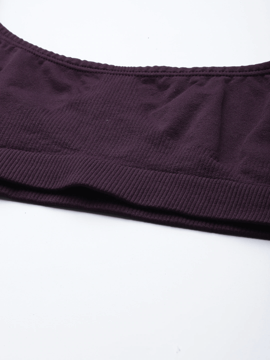 PURPLE NON WIRED NON PADDED SPORT BRA - Inddus.com