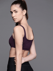 PURPLE NON WIRED NON PADDED SPORT BRA - Inddus.com