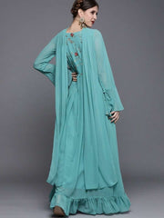 Rama Green Embroidered Kurta - Inddus.com