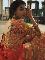 Red Hand Embroidered Lehenga Choli Set - Inddus.com