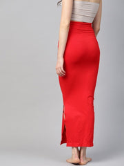 Red Knitted Saree Shapewear with Drawstring - inddus-us