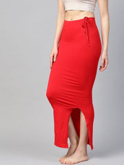 Red Knitted Saree Shapewear with Drawstring - inddus-us