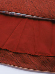 Red Patola Print Semi stitched Lehenga with Blouse and Dupatta - inddus-us