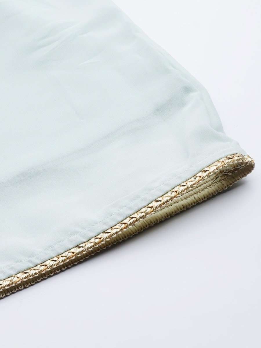 Sage Green Embroidered Kurta with Sharara and Dupatta - inddus-us